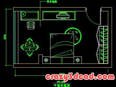 Bedroom floor plan CAD drawings and details